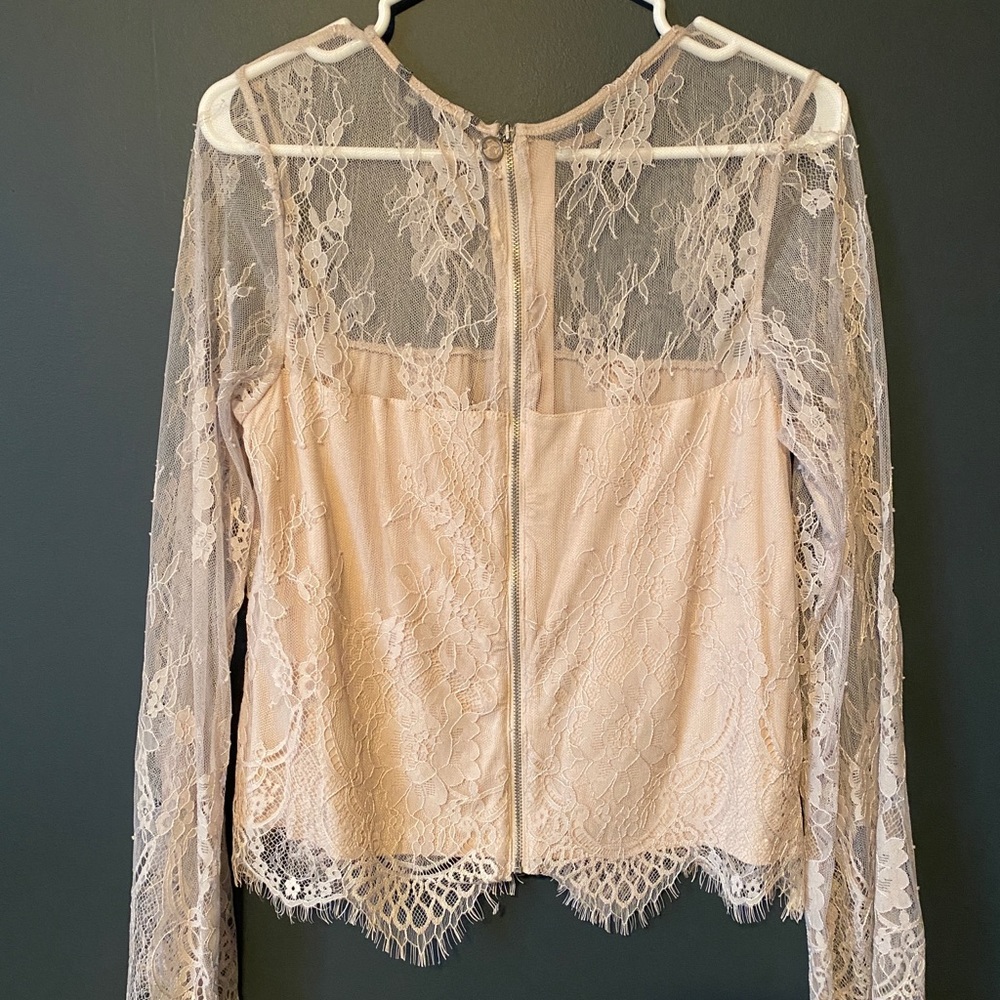 American Eagle lace zip up top